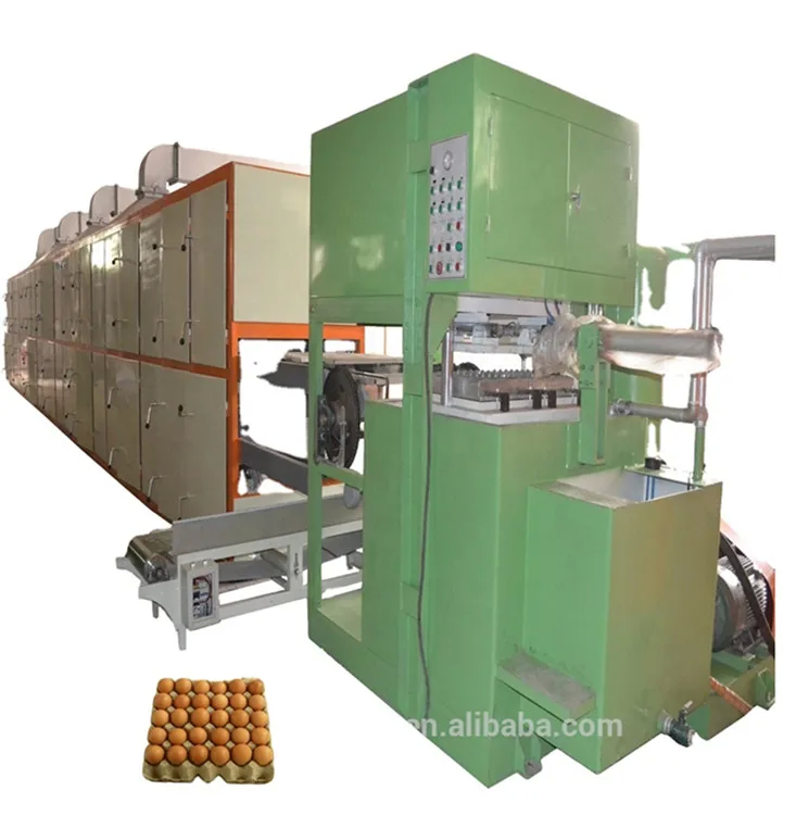 Plastic Film Packaging Method Paper Egg Tray Manufacturing Machine For 700 - 5000pcs/h Capacity