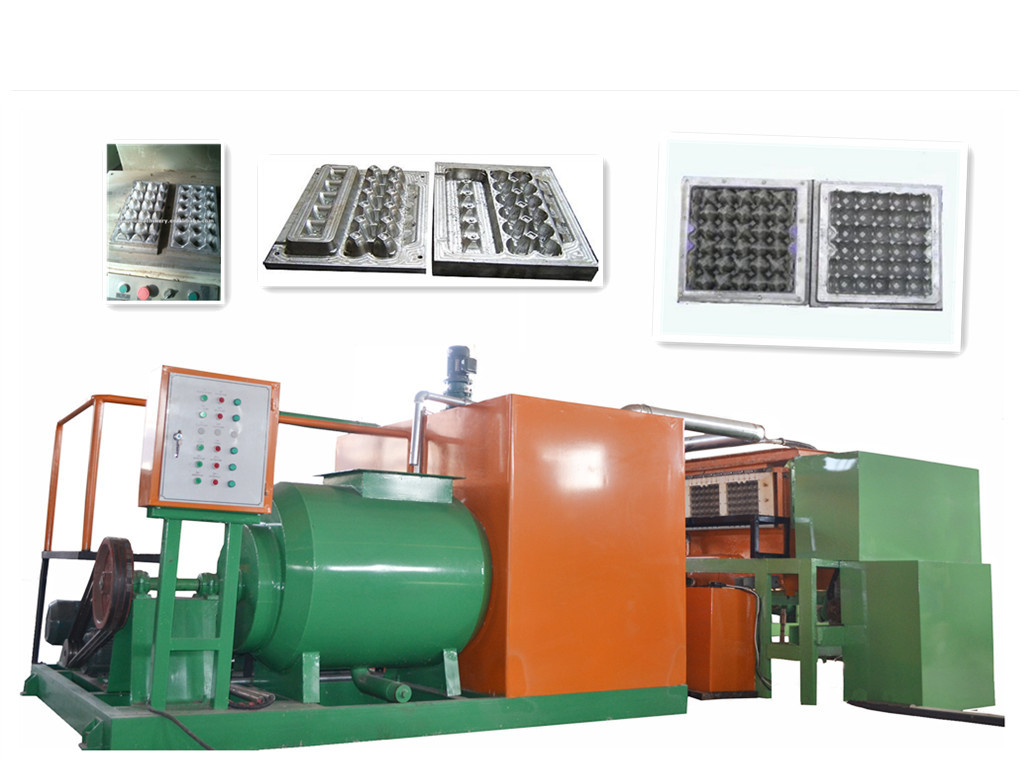 Automatic Rotary Egg Carton Production Line Egg Tray Making Machine With Cast Iron And Steel Structure