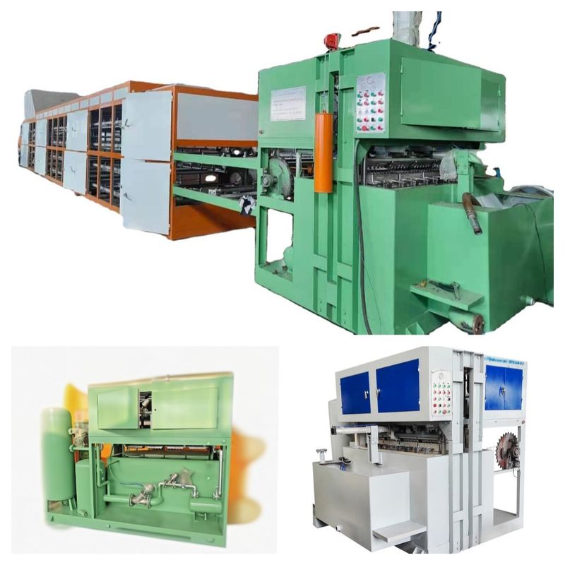 Automatic 20-45kw 1500pcs Per Hour Egg Tray Machine EggTray Production Line For Making Egg Trays Egg Cartons Shoes Trays Nursery Trays PLC Controlled Aluminum molds 