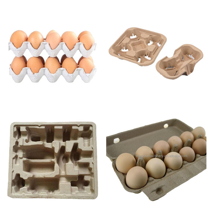 PLC Controlled Paper Egg Tray  Machine Egg Carton Production Line 1500 pcs/h Egg Trays Apple Trays from Recycled Waste Paper Material 45-65kw