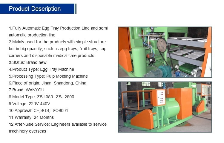Waste Paper Egg Tray Manufacturing Machine / Pulp Molding Machine Customized Color