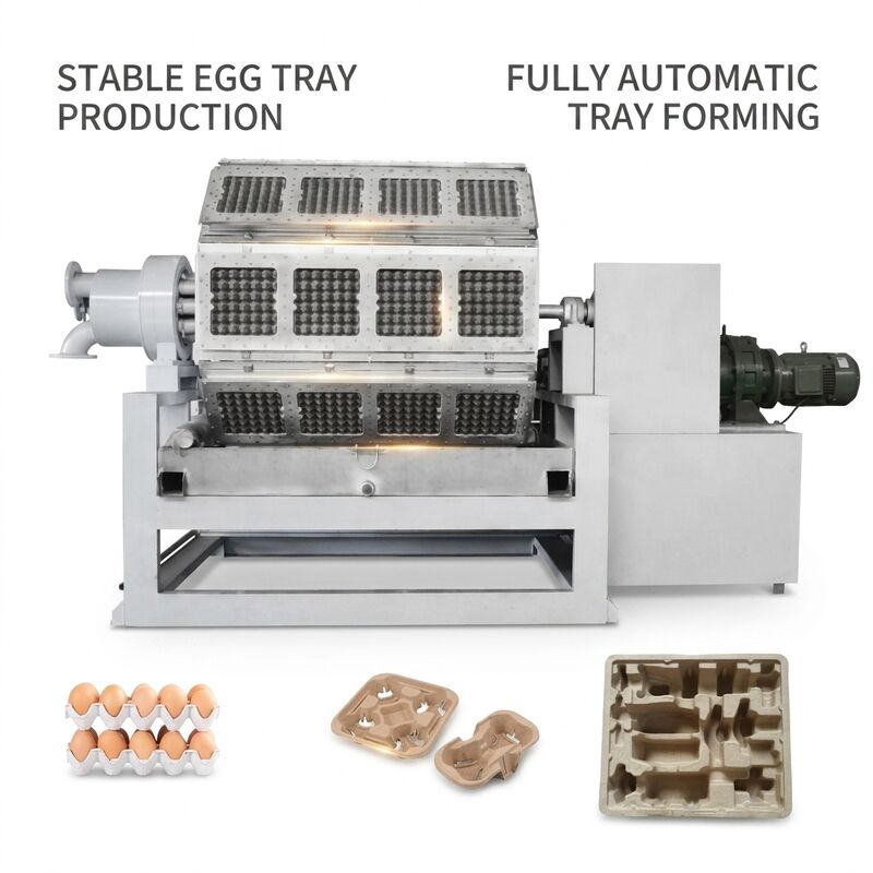 Egg Tray Making Machine with 10,000pcs/h Output, Automatic Stacking System and Recycled Paper Input for Efficient Paper Pulp Tray Production