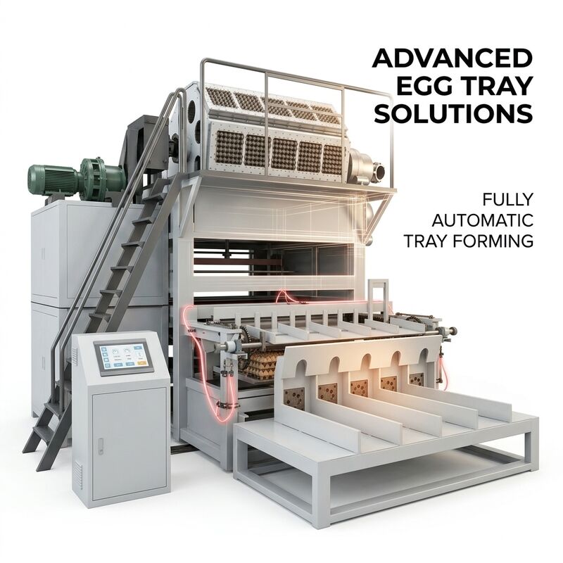 2500-5000pcs/h Apple Tray Paper Egg Tray Machine Egg Carton Production Line Energy Saving PLC Controlled
