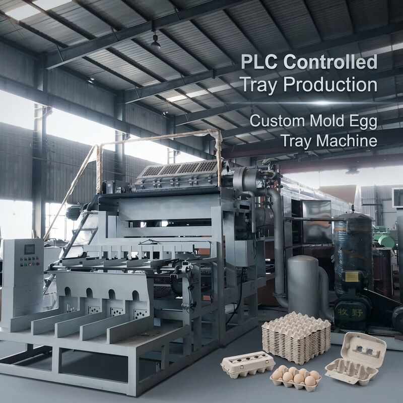 Rotary 3000pcs per hour Paper Egg Tray Production Line 4*4 Molds Egg Tray Machine with Complete Pulping Forming Drying and Automatic Stacking Systems