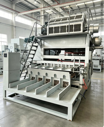 Rotary 5000pcs/h Paper Egg Tray Production Line Machine With Complete Pulping Forming Drying And Automatic Stacking Systems For Paper Egg Tray Egg Carton Apple Trays making with 5*8 Forming Molds