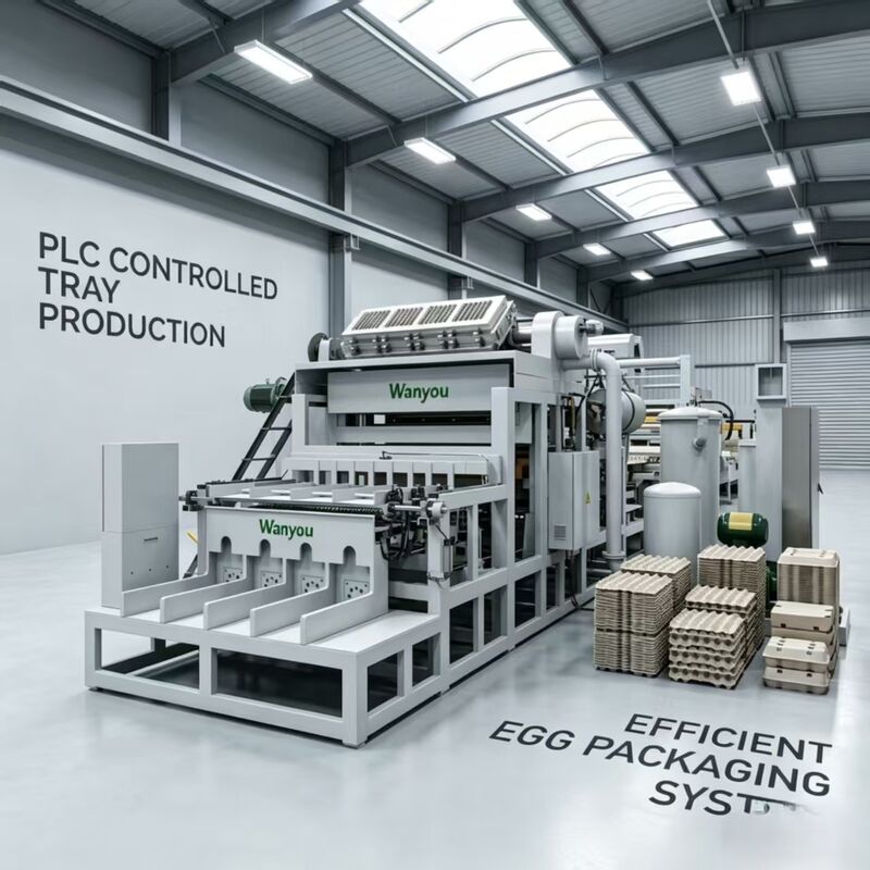 WANYOU WY-P6 Rotary Egg Tray Forming Machine with PLC Automatic Control for 2000-3000 pcs/h Production Using Recycled Paper Pulp