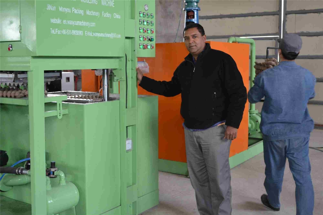 Chicken Farms Egg Tray Making Machine With Aluminum Molds   20 - 100kw 700 - 6000pcs/Hr