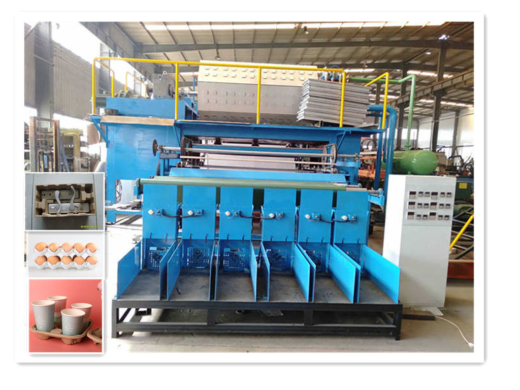 Pulp Molding 6*8 molds 5000-6000pcs / Hour Automatic Egg Tray Making Machine Pulp Molding Production Line
